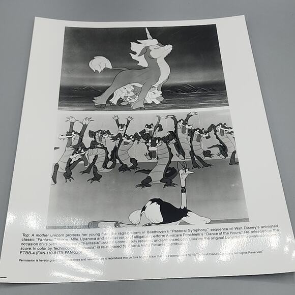 Disney Fantasia Press Photos Set Of 4 1990 Black and White Glossy - Picture 10 of 13